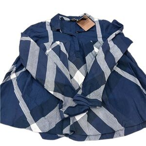 Authentic Burberry Dark Blue and White Garment